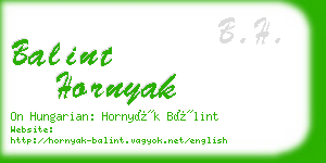 balint hornyak business card